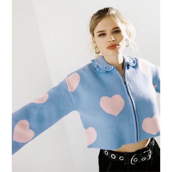 Lazy Oaf Sweaters - NWT lazy oaf love me forever cropped zip cardigan